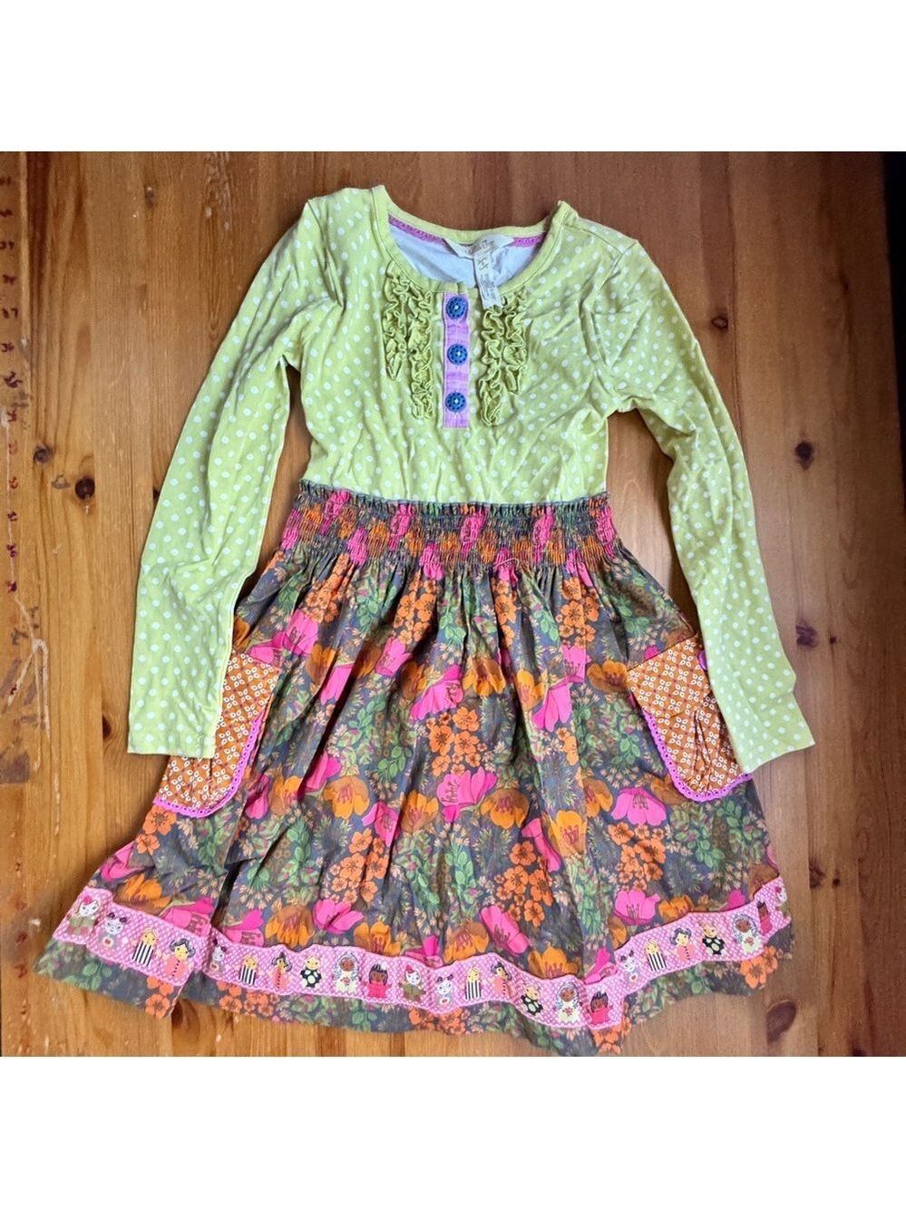 MatildaJane longsleeve print dress size6 nwot